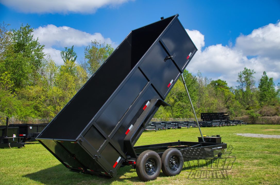 New 2026 New 7' x 16' Bumper Pull Hydraulic Dump Trailer w/ Rear Doors & Removable Ramps