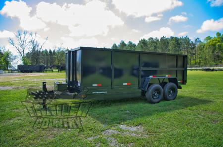 New 2026 New 7' x 16' Bumper Pull Hydraulic Dump Trailer w/ Rear Doors & Removable Ramps