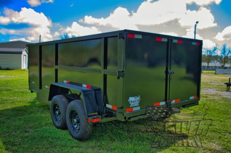 New 2026 New 7' x 16' Bumper Pull Hydraulic Dump Trailer w/ Rear Doors & Removable Ramps