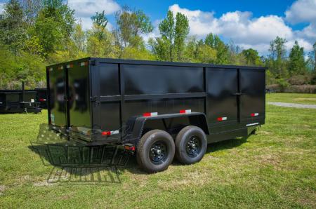 New 2026 New 7' x 16' Bumper Pull Hydraulic Dump Trailer w/ Rear Doors & Removable Ramps