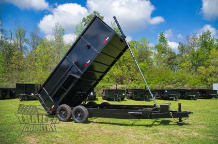 New 2026 New 7' x 16' Bumper Pull Hydraulic Dump Trailer w/ Rear Doors & Removable Ramps