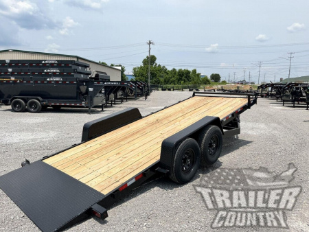New 2026 Brand New 7' x 20' Heavy Duty Bumper Pull Wood Deck Tilt Trailer.