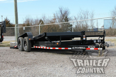 New 2026 Brand New 22' Bumper Pull Heavy Duty Flatbed Equipment Hauler Tilt Deck Trailer