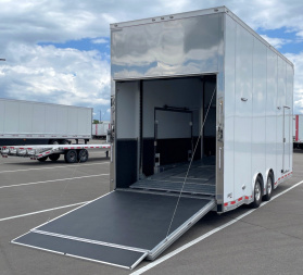 Used 2021 ATC 22' Quest ST305 White Stacker Car Hauler Trailer-- Escape Door, Winch, Spare