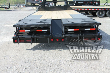 New 2026 New 8' x 30' (25' + 5') Heavy Duty 14K Tandem Axle Gooseneck Equipment Hauler Trailer w/ Rampage Ramps.