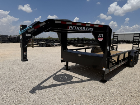 New 2026 PJ 83"x20' Gooseneck Angle Pipetop Trailer – P8