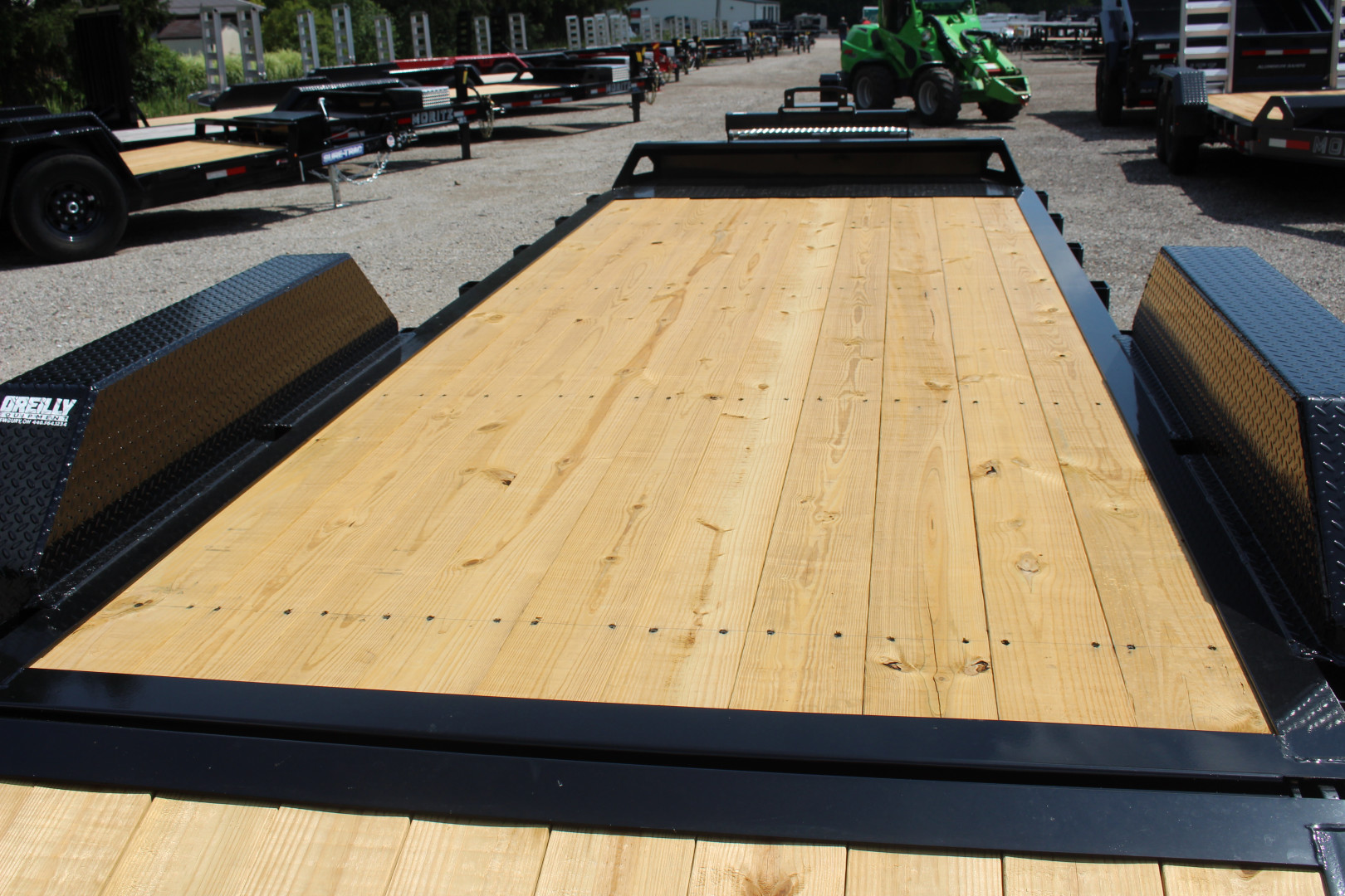 New 2025 Moritz 7' x 16' + 6' Low Pro - Hydraulic Power Tail - Equipment Trailer - 16000# GVW