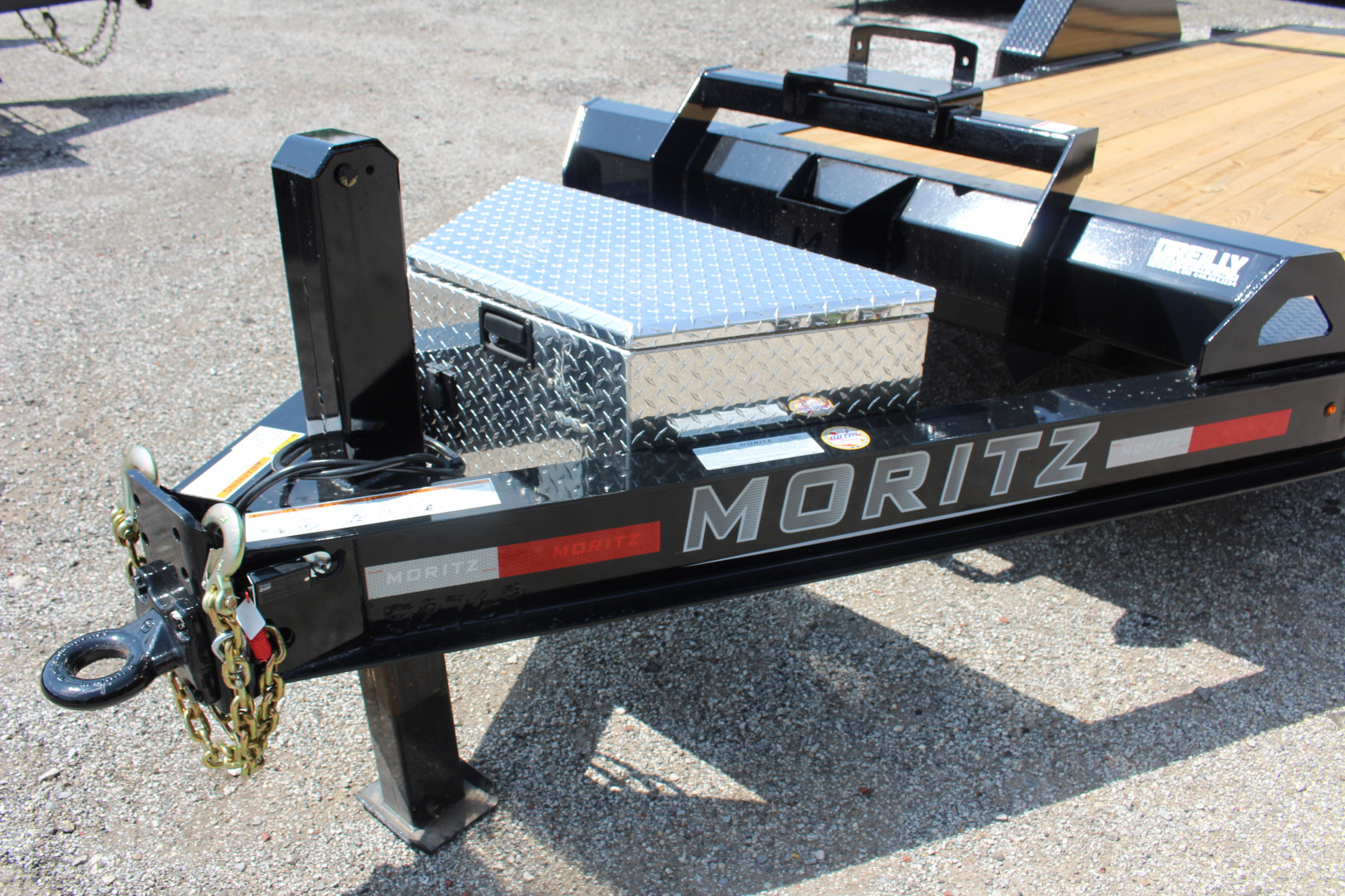 New 2025 Moritz 7' x 16' + 6' Low Pro - Hydraulic Power Tail - Equipment Trailer - 16000# GVW