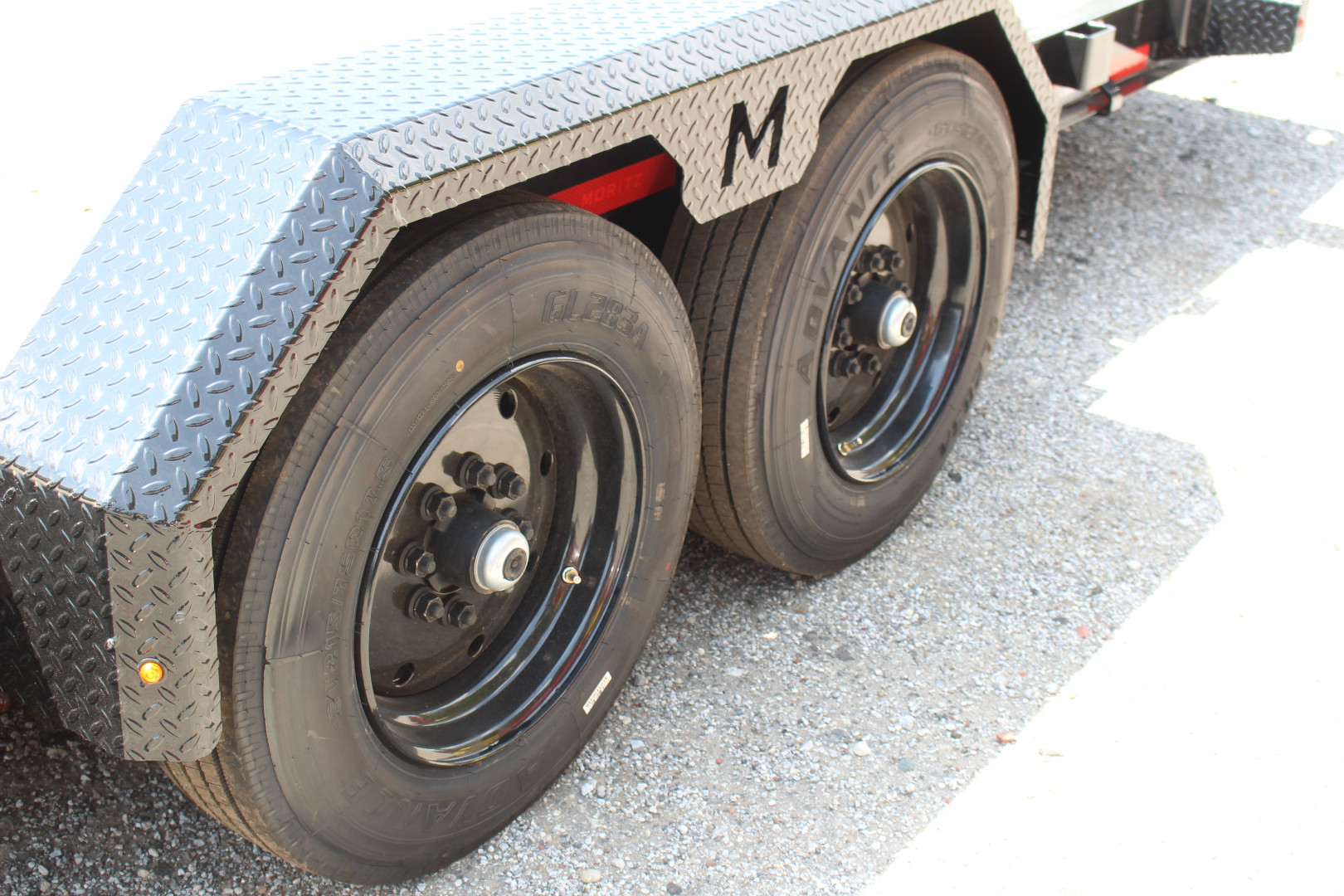 New 2025 Moritz 7' x 16' + 6' Low Pro - Hydraulic Power Tail - Equipment Trailer - 16000# GVW