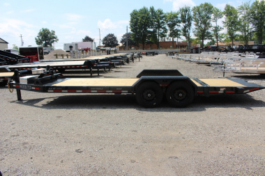 New 2025 Moritz 7' x 16' + 6' Low Pro - Hydraulic Power Tail - Equipment Trailer - 16000# GVW