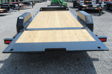 New 2025 Moritz 7' x 16' + 6' Low Pro - Hydraulic Power Tail - Equipment Trailer - 16000# GVW