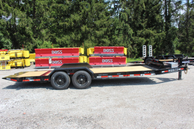 New 2025 Moritz 7' x 16' + 6' Low Pro - Hydraulic Power Tail - Equipment Trailer - 16000# GVW