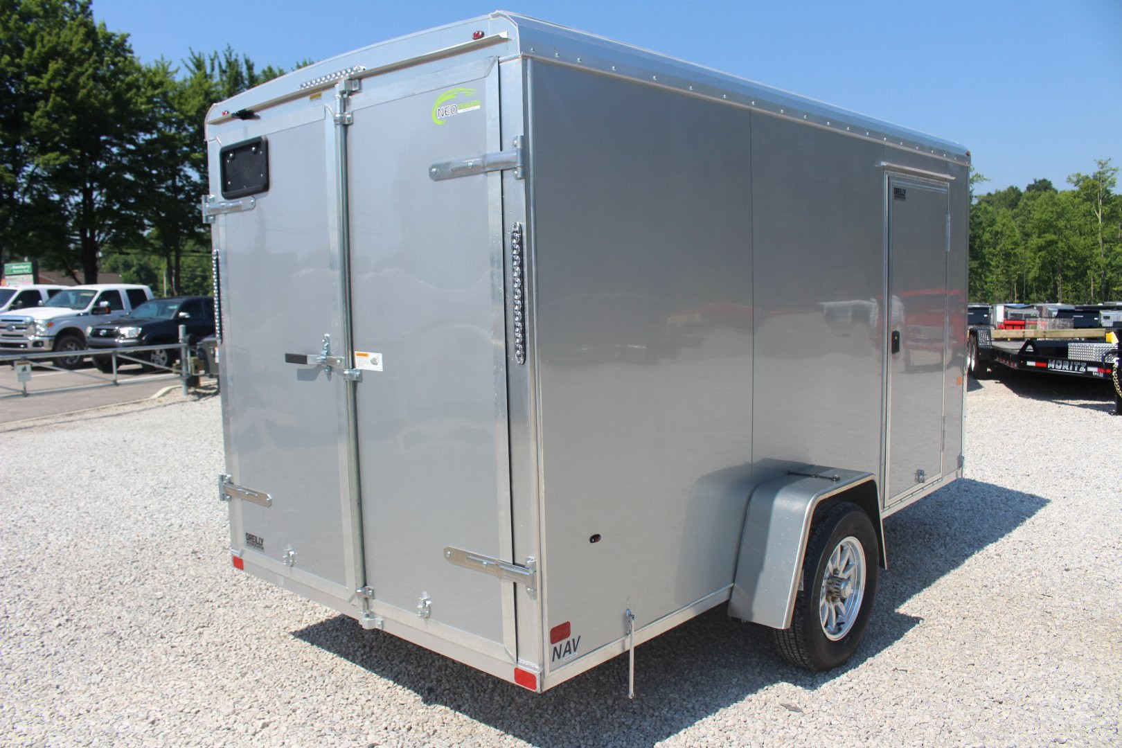 New 2025 NEO Trailers NAV 6' x 12' Aluminum Enclosed Cargo Trailer - Double Rear Door - 6' INTERIOR HEIGHT - 2990# GVW