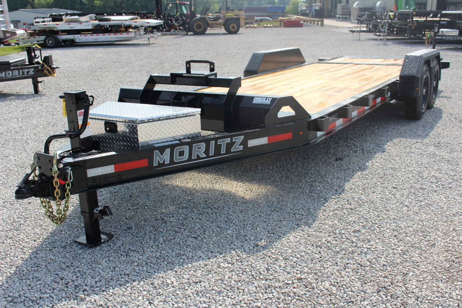 New 2025 Moritz 7' x 16' + 6' Low Pro - Hydraulic Power Tail - Equipment Trailer - 16000# GVW