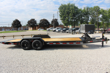 New 2025 Moritz 7' x 16' + 6' Low Pro - Hydraulic Power Tail - Equipment Trailer - 16000# GVW