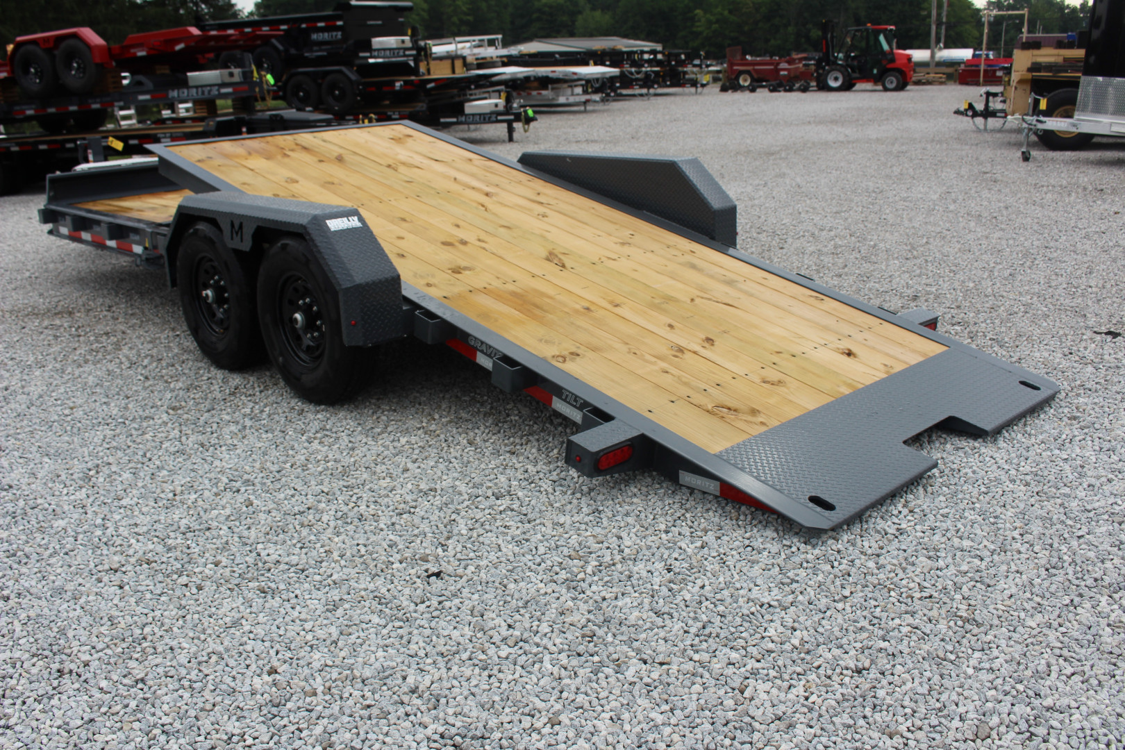 New 2025 Moritz 7' x 16' + 6' Low Pro - Gravity Tilt - Tilt Trailer - 14000# GVW