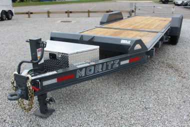 New 2025 Moritz 7' x 16' + 6' Low Pro - Gravity Tilt - Equipment Trailer - 14000# GVW