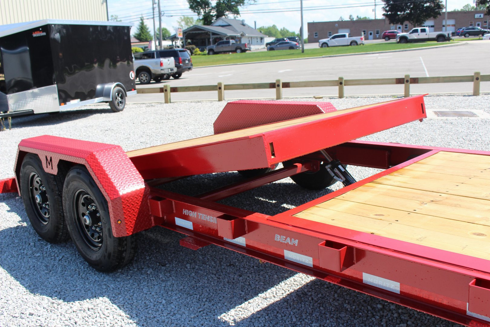 New 2025 Moritz 7' x 16' + 6' Low Pro - Gravity Tilt - Equipment Trailer - 14000# GVW