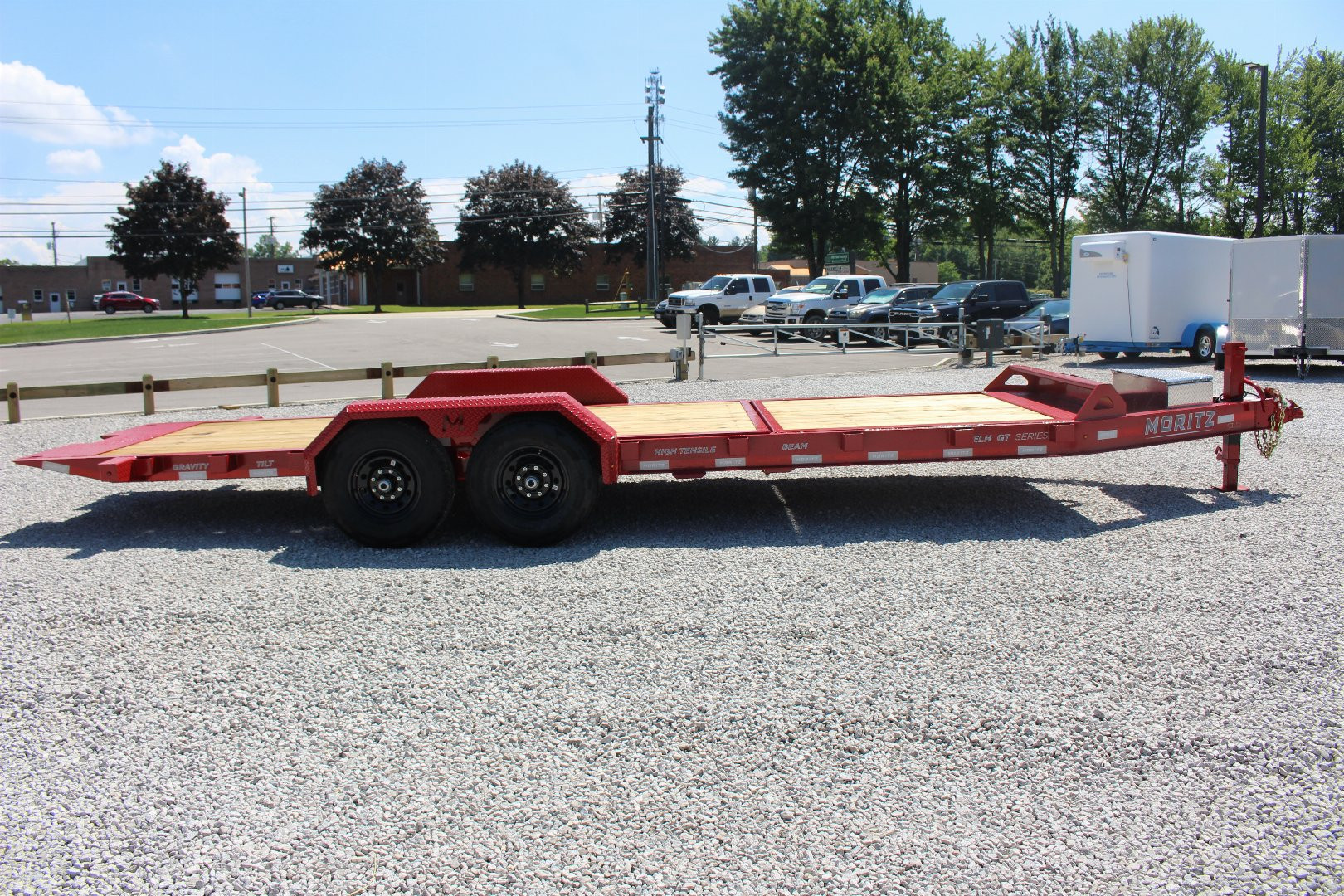 New 2025 Moritz 7' x 16' + 6' Low Pro - Gravity Tilt - Equipment Trailer - 14000# GVW