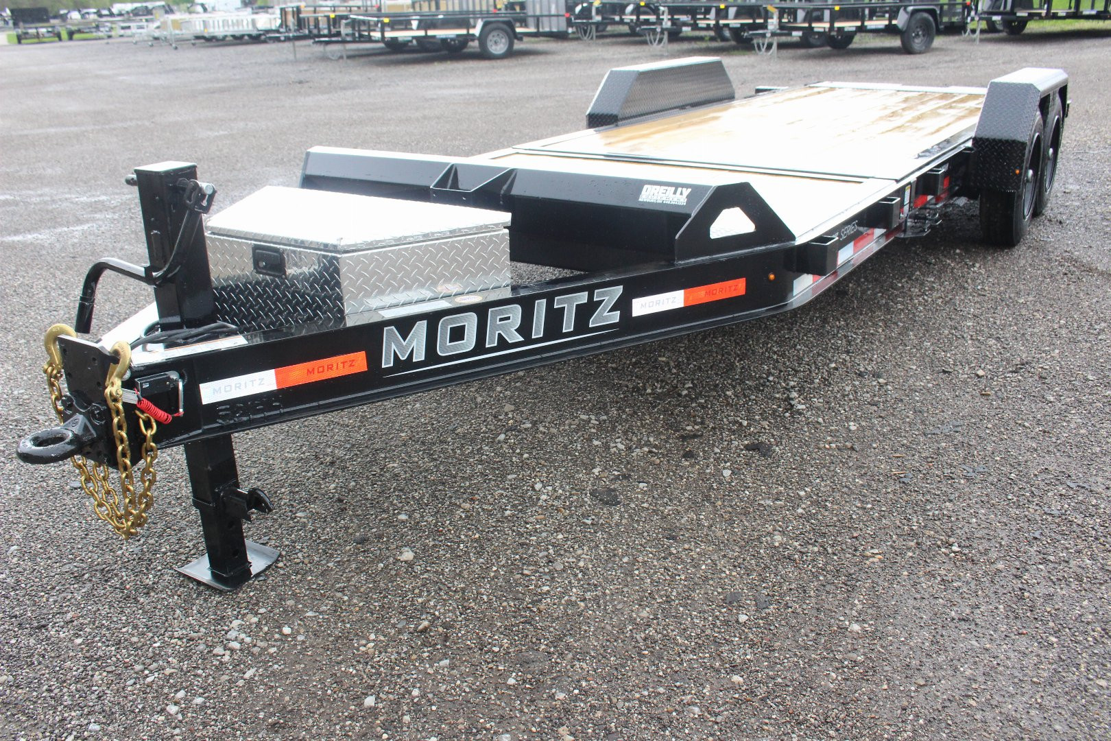 New 2025 Moritz 7' x 16' + 4' Low Pro - Gravity Tilt - Equipment Trailer - 16000# GVW