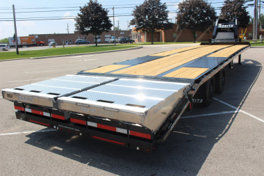 New 2025 Moritz FDGH DT 30' + 5' GOOSENECK Deckover Flatbed Trailer- Full Width Aluminum Ramps- 25900# GVW