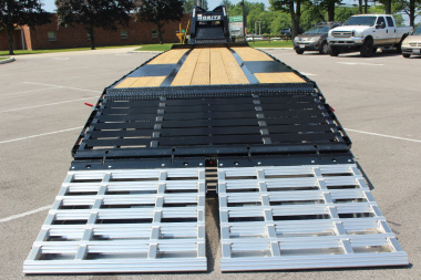 New 2025 Moritz FDGH DT 30' + 5' GOOSENECK Deckover Flatbed Trailer- Full Width Aluminum Ramps- 25900# GVW