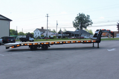 New 2025 Moritz FDGH DT 30' + 5' GOOSENECK Deckover Flatbed Trailer- Full Width Aluminum Ramps- 25900# GVW