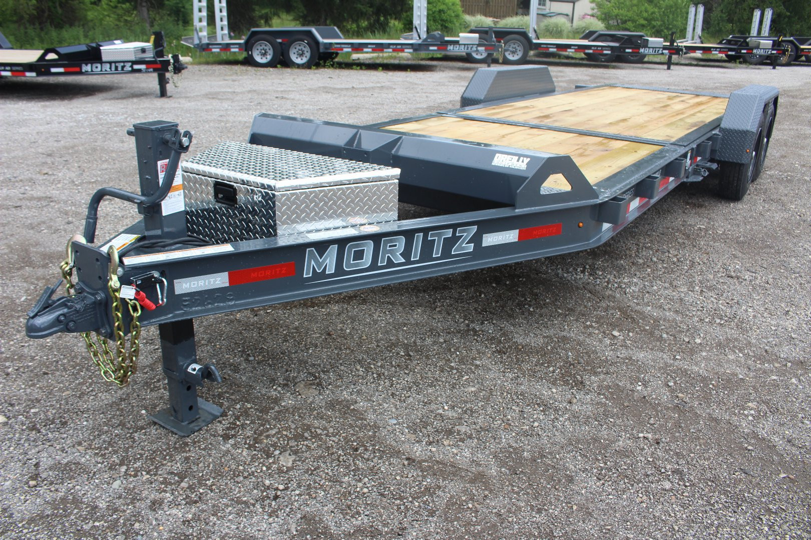 New 2025 Moritz 7' x 16' + 6' Low Pro - Gravity Tilt - Equipment Trailer - 16000# GVW