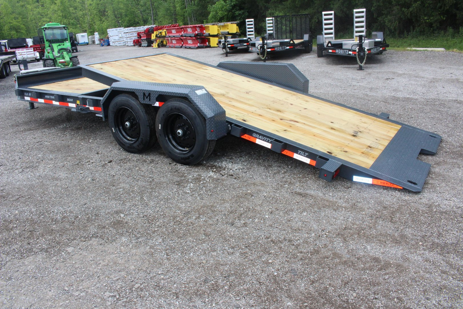 New 2025 Moritz 7' x 16' + 6' Low Pro - Gravity Tilt - Equipment Trailer - 16000# GVW