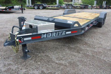 New 2025 Moritz 7' x 16' + 6' Low Pro - Gravity Tilt - Equipment Trailer - 16000# GVW