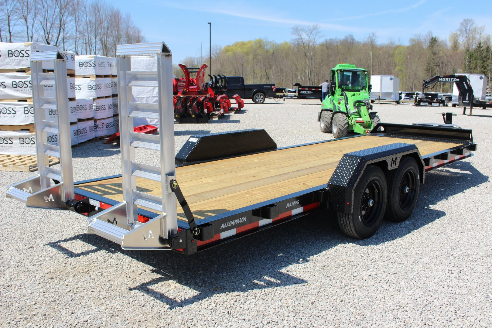 New 2025 Moritz 7' x 22' Low Pro - Aluminum Ramps - Equipment Trailer - 16000# GVW