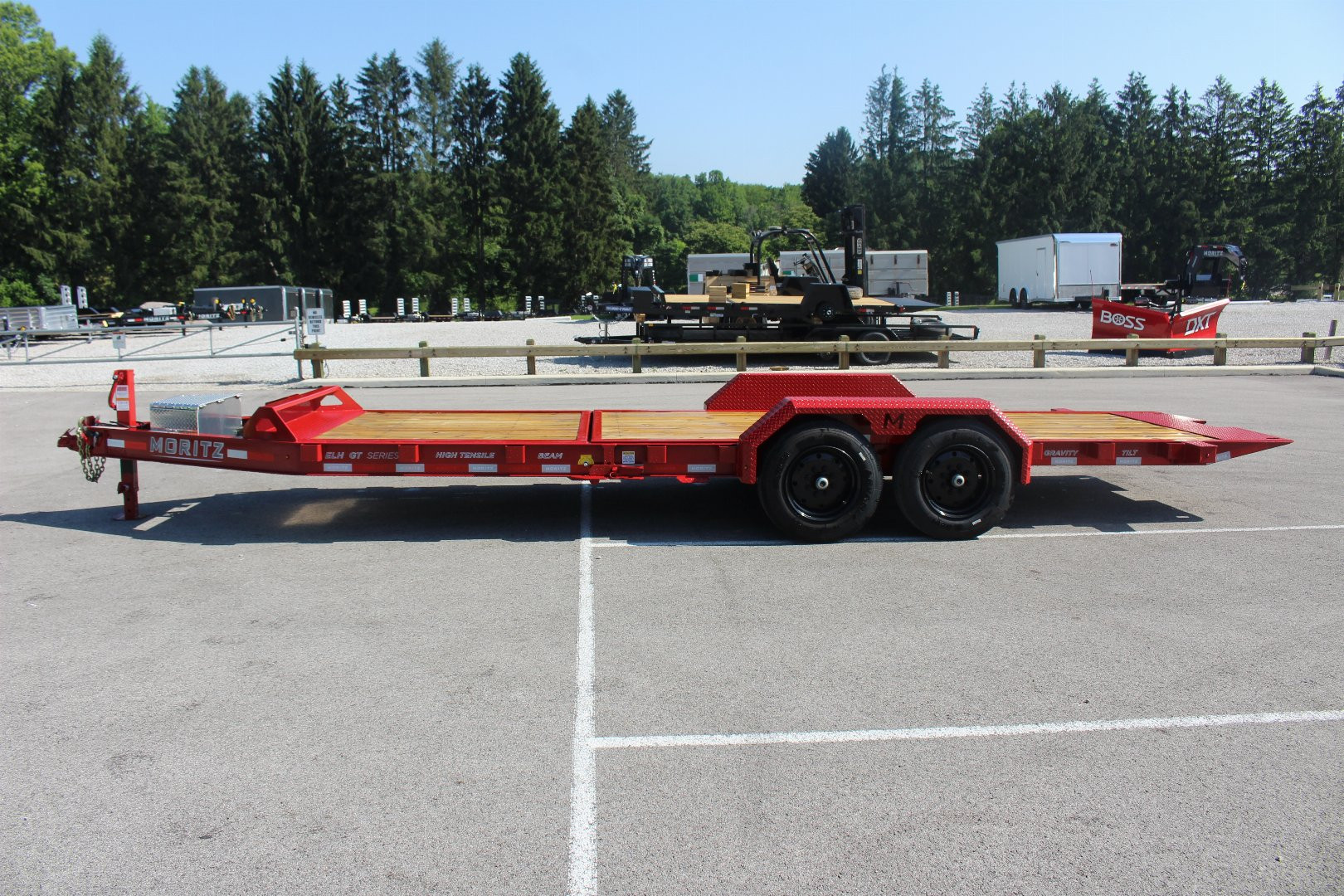 New 2025 Moritz 7' x 16' + 6' Low Pro - Gravity Tilt - Equipment Trailer - 16000# GVW
