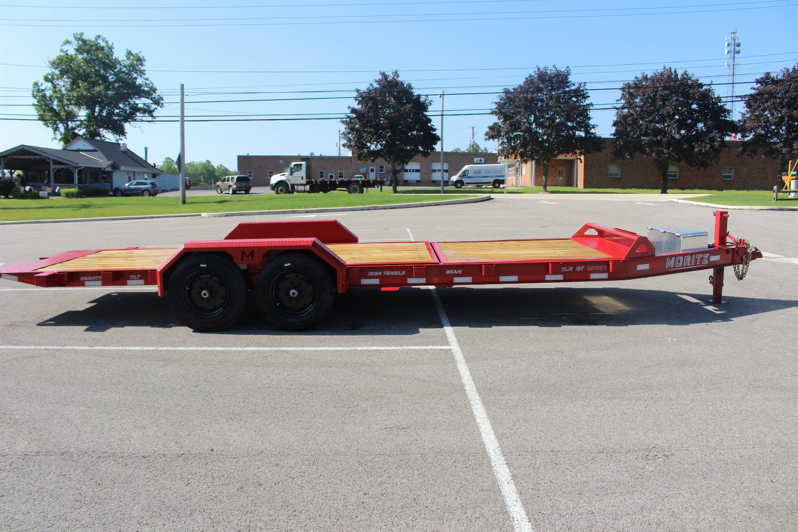 New 2025 Moritz 7' x 16' + 6' Low Pro - Gravity Tilt - Equipment Trailer - 16000# GVW