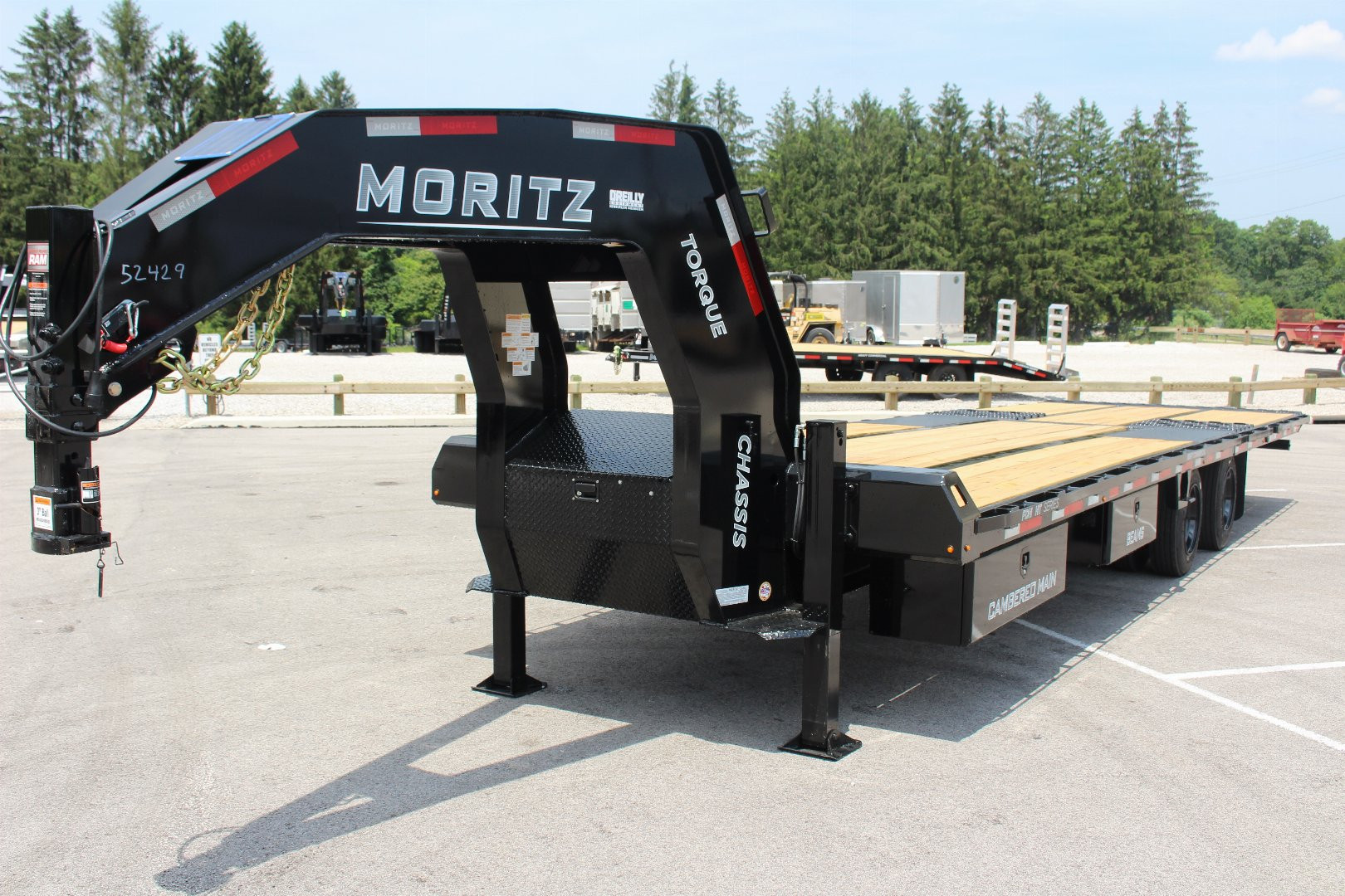 New 2025 Moritz FDGH Hydraulic Tail 30' GOOSENECK Deckover Flatbed Trailer- 40000# GVW
