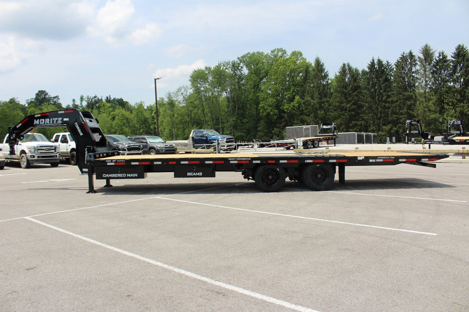 New 2025 Moritz FDGH Hydraulic Tail 30' GOOSENECK Deckover Flatbed Trailer- 40000# GVW