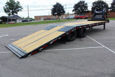 New 2025 Moritz FDGH Hydraulic Tail 30' GOOSENECK Deckover Flatbed Trailer- 40000# GVW