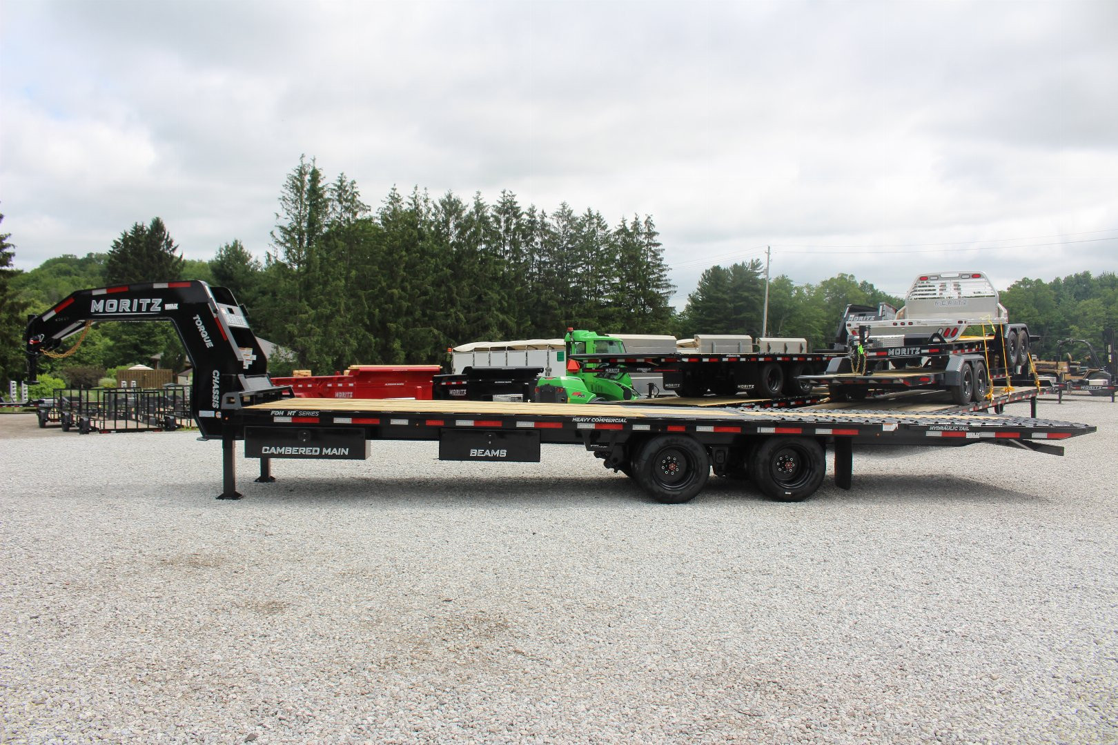 New 2025 Moritz FDGH Hydraulic Tail 30' GOOSENECK Deckover Flatbed Trailer- 25900# GVW