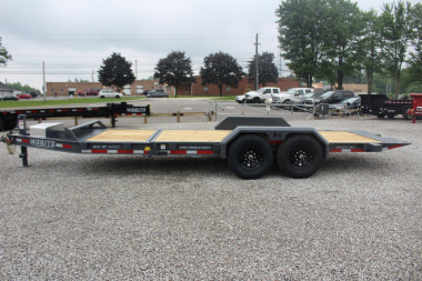 New 2025 Moritz 7' x 16' + 4' Low Pro - Gravity Tilt - Equipment Trailer - 14000# GVW
