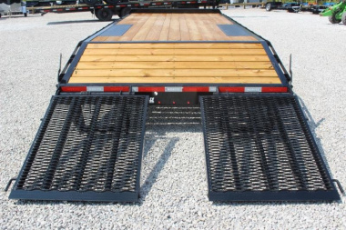 New 2025 Moritz 8' 6" x 18' + 4' Deckover Flatbed w/ Beavertail - Split Mesh Ramps - 14,000# GVW