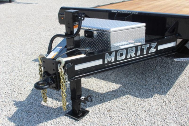 New 2025 Moritz 8' 6" x 18' + 4' Deckover Flatbed w/ Beavertail - Split Mesh Ramps - 14,000# GVW