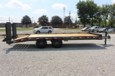 New 2025 Moritz 8' 6" x 18' + 4' Deckover Flatbed w/ Beavertail - Split Mesh Ramps - 14,000# GVW