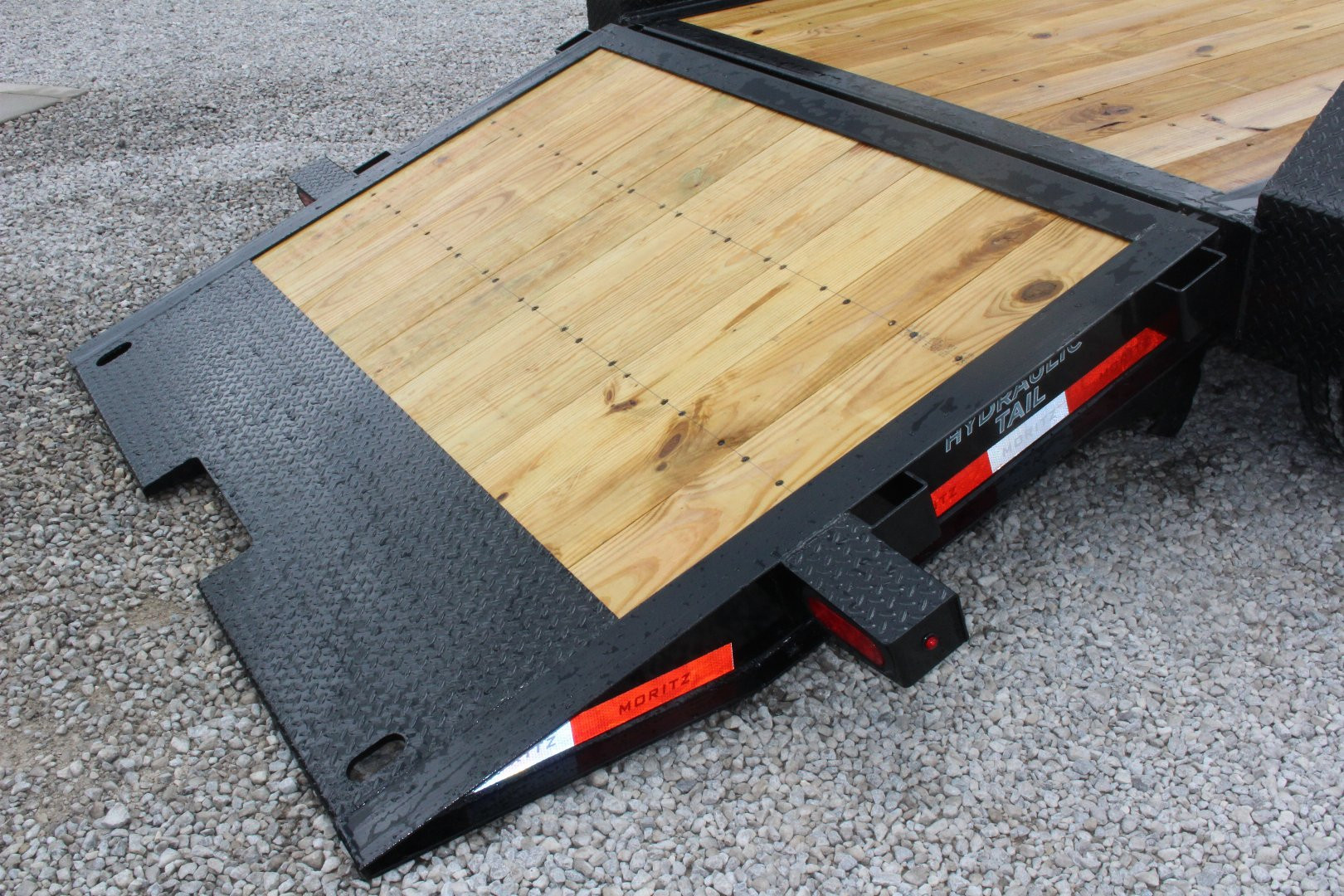 New 2025 Moritz 7' x 14' + 6' Low Pro - Hydraulic Power Tail -  Equipment Trailer - 14000# GVW