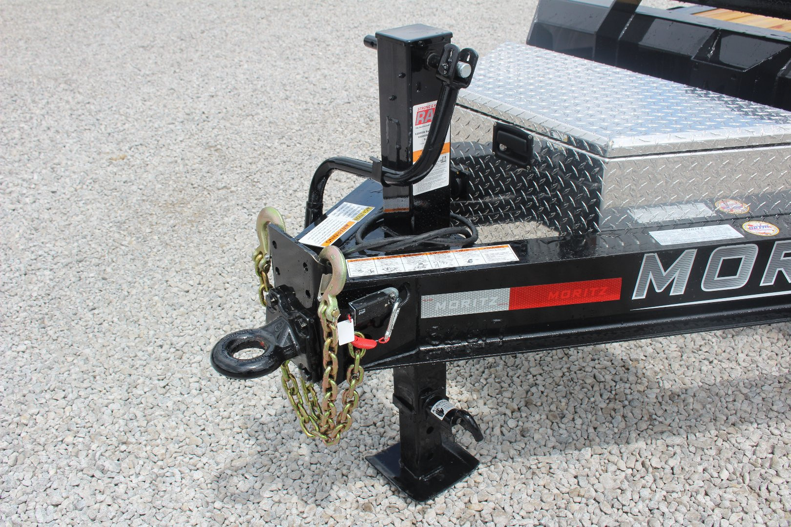 New 2025 Moritz 7' x 14' + 6' Low Pro - Hydraulic Power Tail -  Equipment Trailer - 14000# GVW