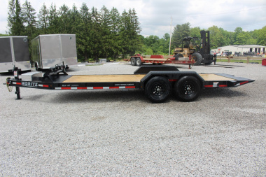 New 2025 Moritz 7' x 14' + 6' Low Pro - Hydraulic Power Tail -  Equipment Trailer - 14000# GVW