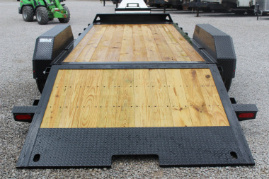New 2025 Moritz 7' x 14' + 6' Low Pro - Hydraulic Power Tail -  Equipment Trailer - 14000# GVW