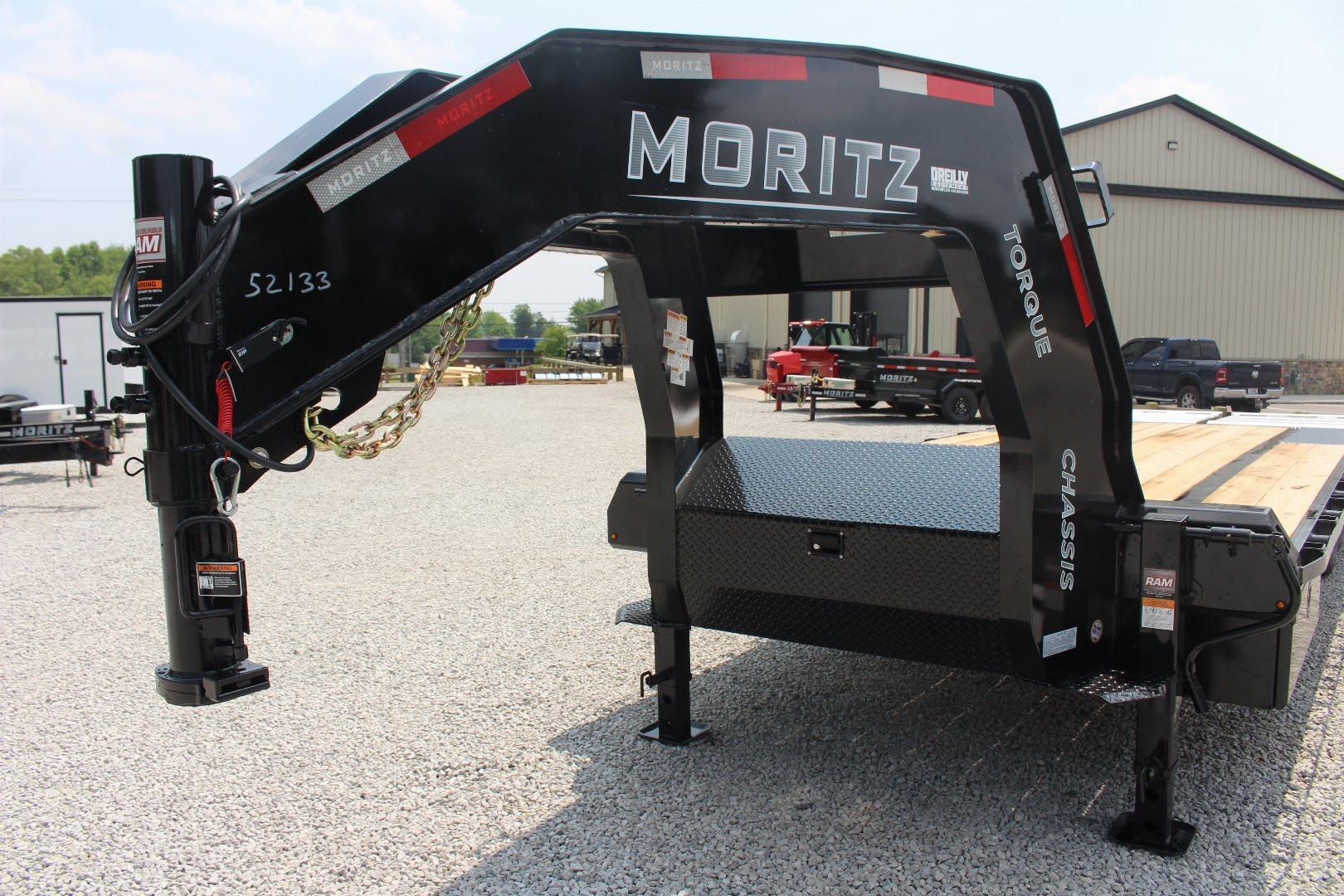New 2025 Moritz FDGH DT 20' + 5' GOOSENECK Deckover Flatbed Trailer- Full Width Aluminum Ramps- 15900# GVW