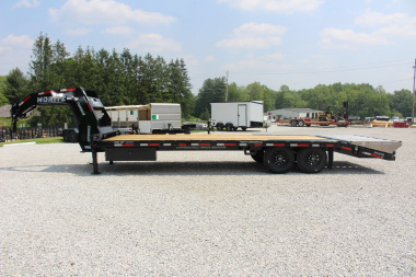 New 2025 Moritz FDGH DT 20' + 5' GOOSENECK Deckover Flatbed Trailer- Full Width Aluminum Ramps- 15900# GVW