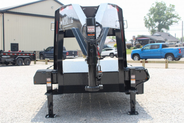 New 2025 Moritz FDGH DT 20' + 5' GOOSENECK Deckover Flatbed Trailer- Full Width Aluminum Ramps- 15900# GVW