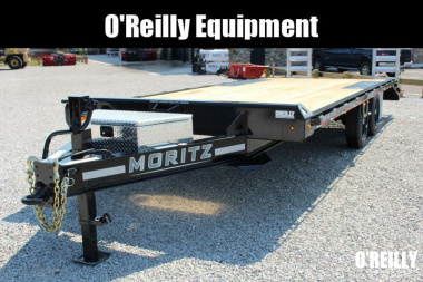 New 2024 Moritz 8' 6  x 18' + 4' Deckover Flatbed w/ Beavertail - Aluminum Ramps - 16,000# GVW