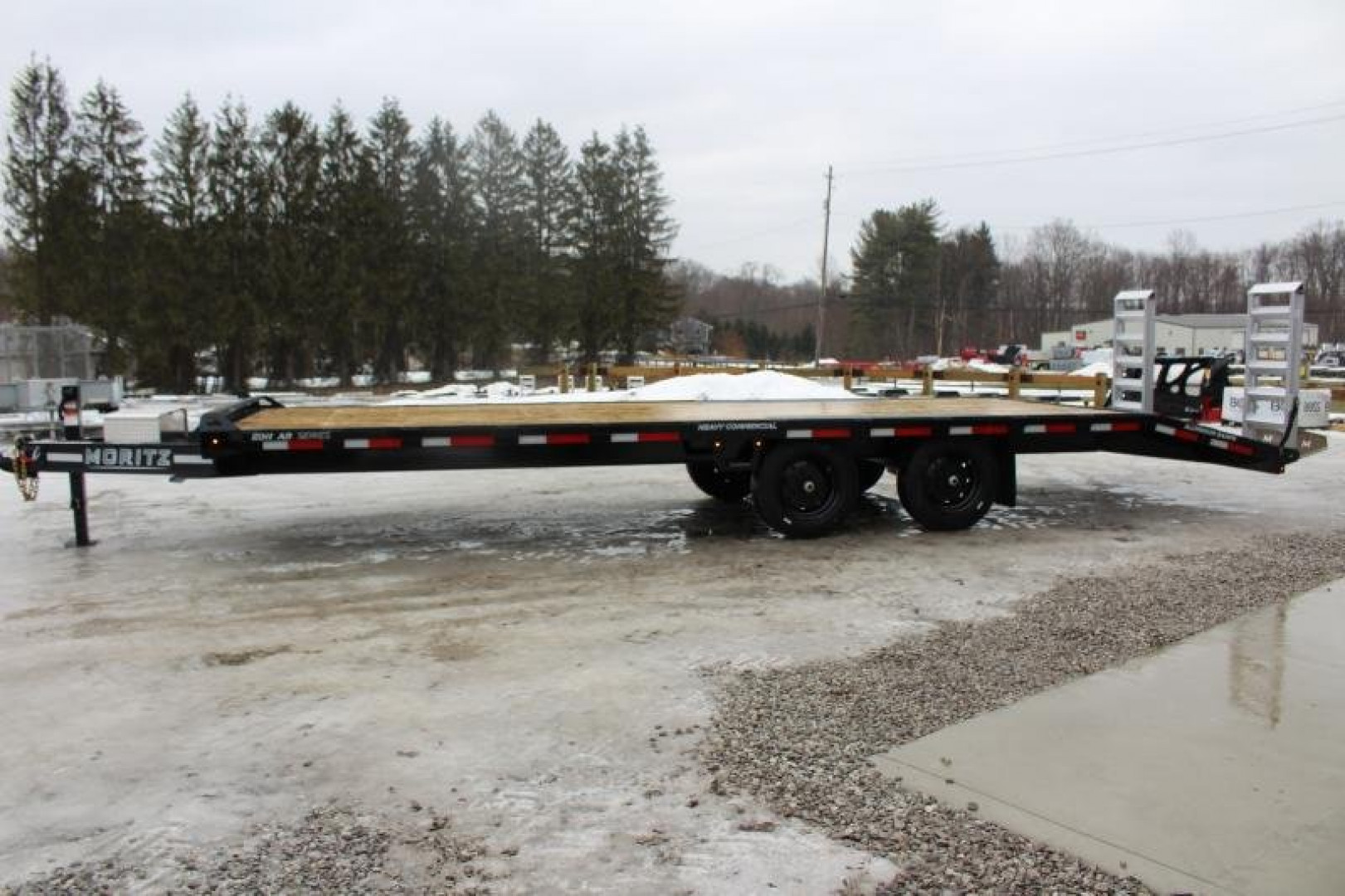 New 2025 Moritz 8' 6" x 22' + 4' Deckover Flatbed w/ Beavertail - Aluminum Ramps - 16,000# GVW